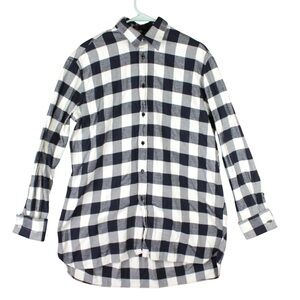 Versace button up shirt size 39 black Checked long sleeve collar Flannel